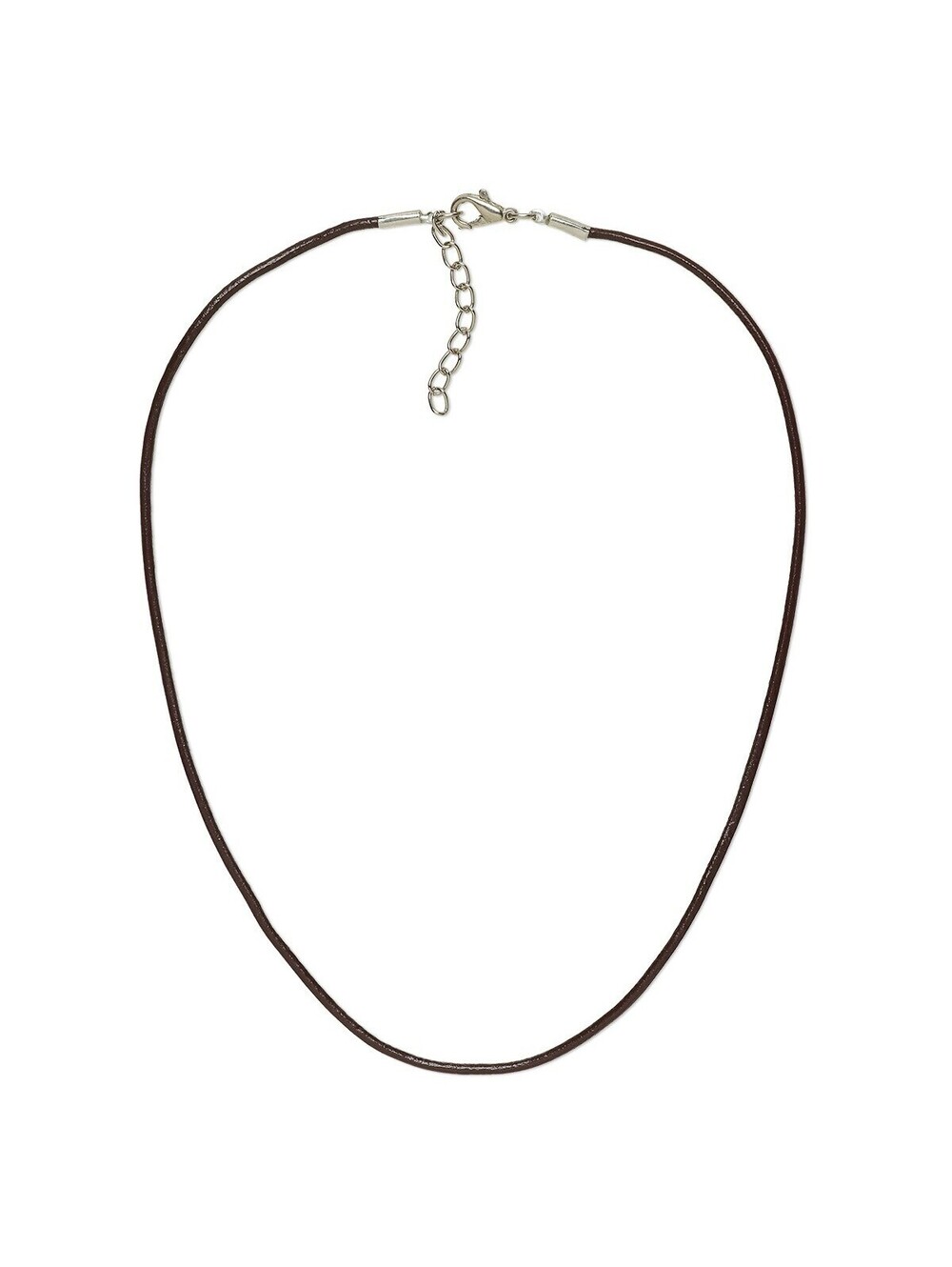 Brown 18" Greek Rolled Genuine Leather Cord Necklace